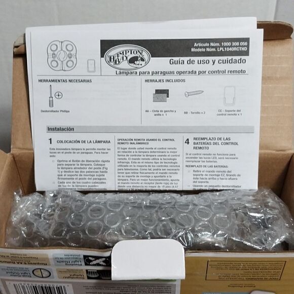 Hampton Bay LED remote Controlled Umɓrella Light..NEW - Picture 7 of 9